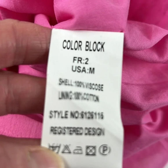 Color  Block Pink Mini Dress Cover-Up size Small - Picture 9 of 10